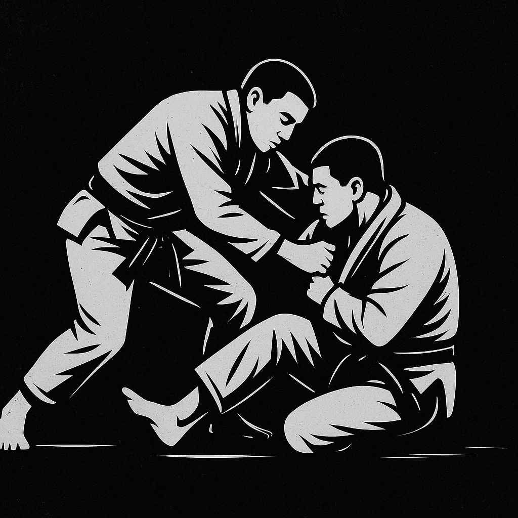 Arte institucional do Gradus BJJ com ilustração de jiu-jitsu